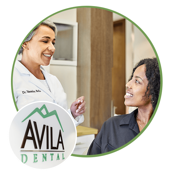 Your Seattle cosmetic dentist, Dr. Veronica Bello, with a patient.